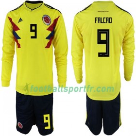 Tenue Colombie Falcao 9 Enfant Domicile Coupe du monde 2018 Maillot de Foot ML